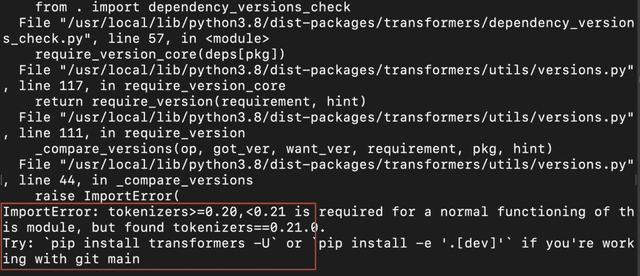 Transformers error